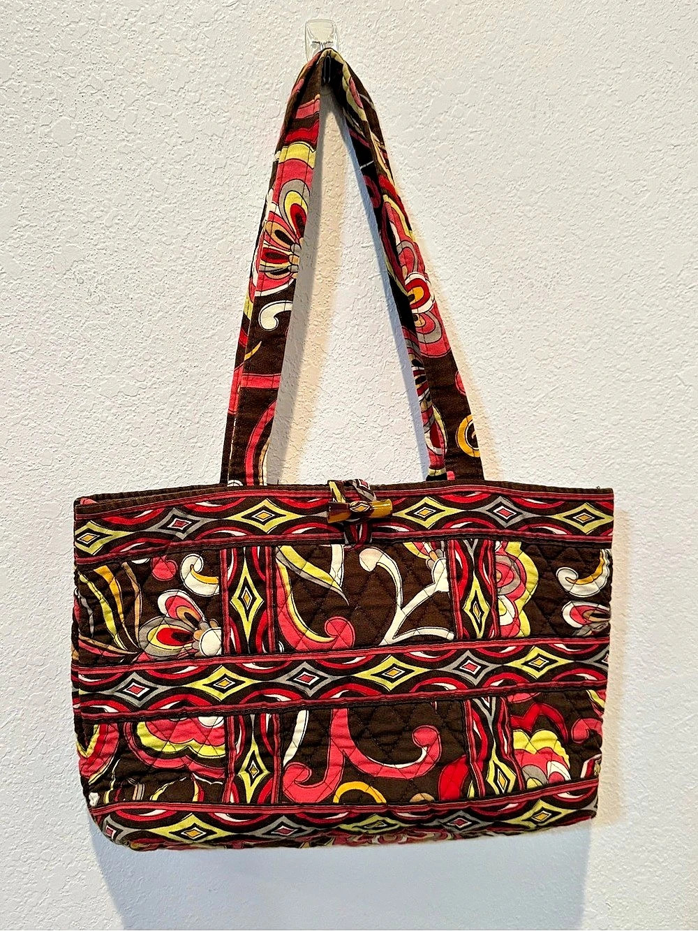 Retired Vera Bradley Tic Tac Tote Bag Patterned Tote in Puccini
